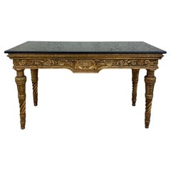Antique 18th Century Italian Carved Bronze Painted  Giltwood Console Table
