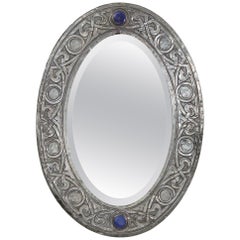 Arts and Crafts Pewter Mirror