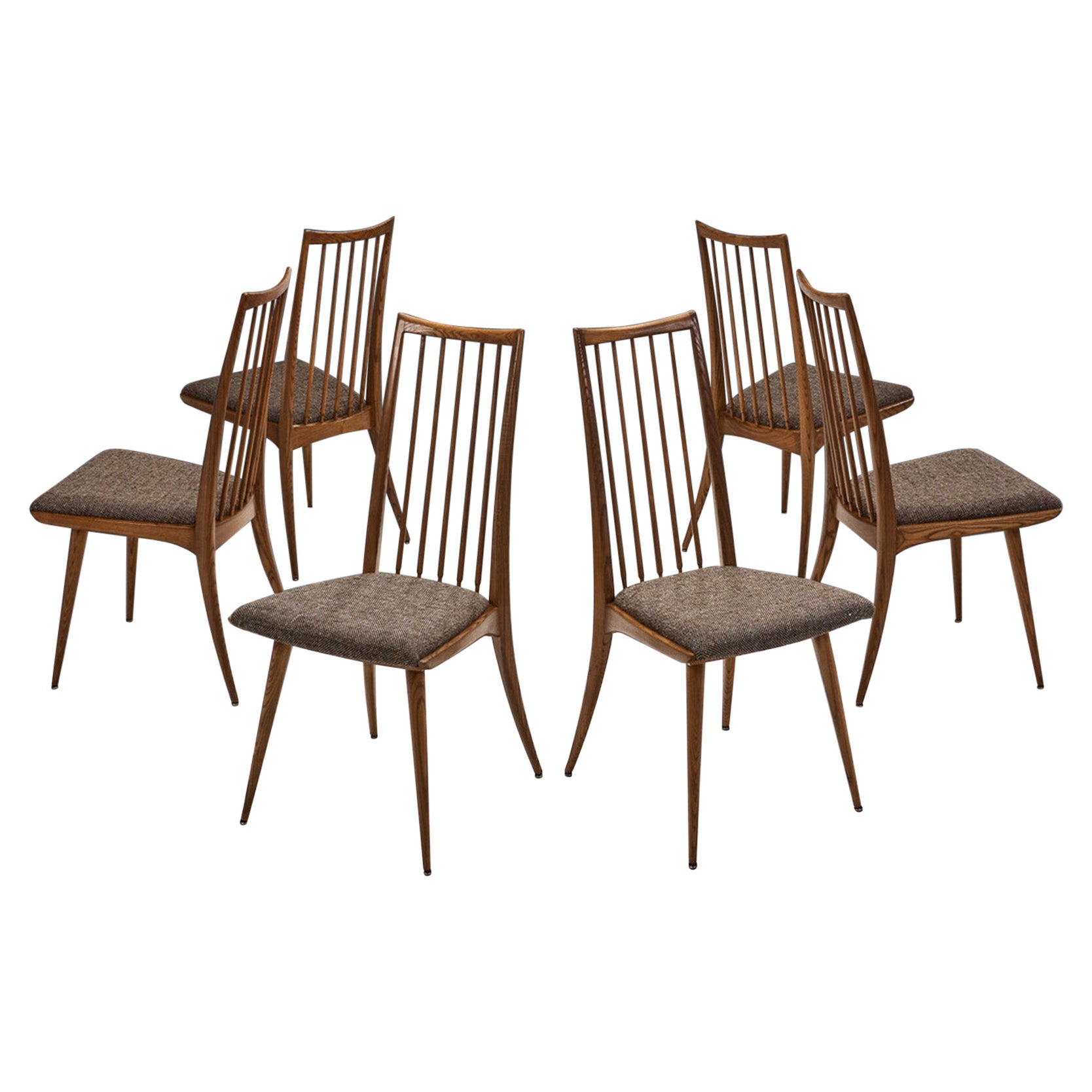 Ensemble de chaises en frêne « 6057 » de Ernst Martin Dettinger, Allemagne, années 1950