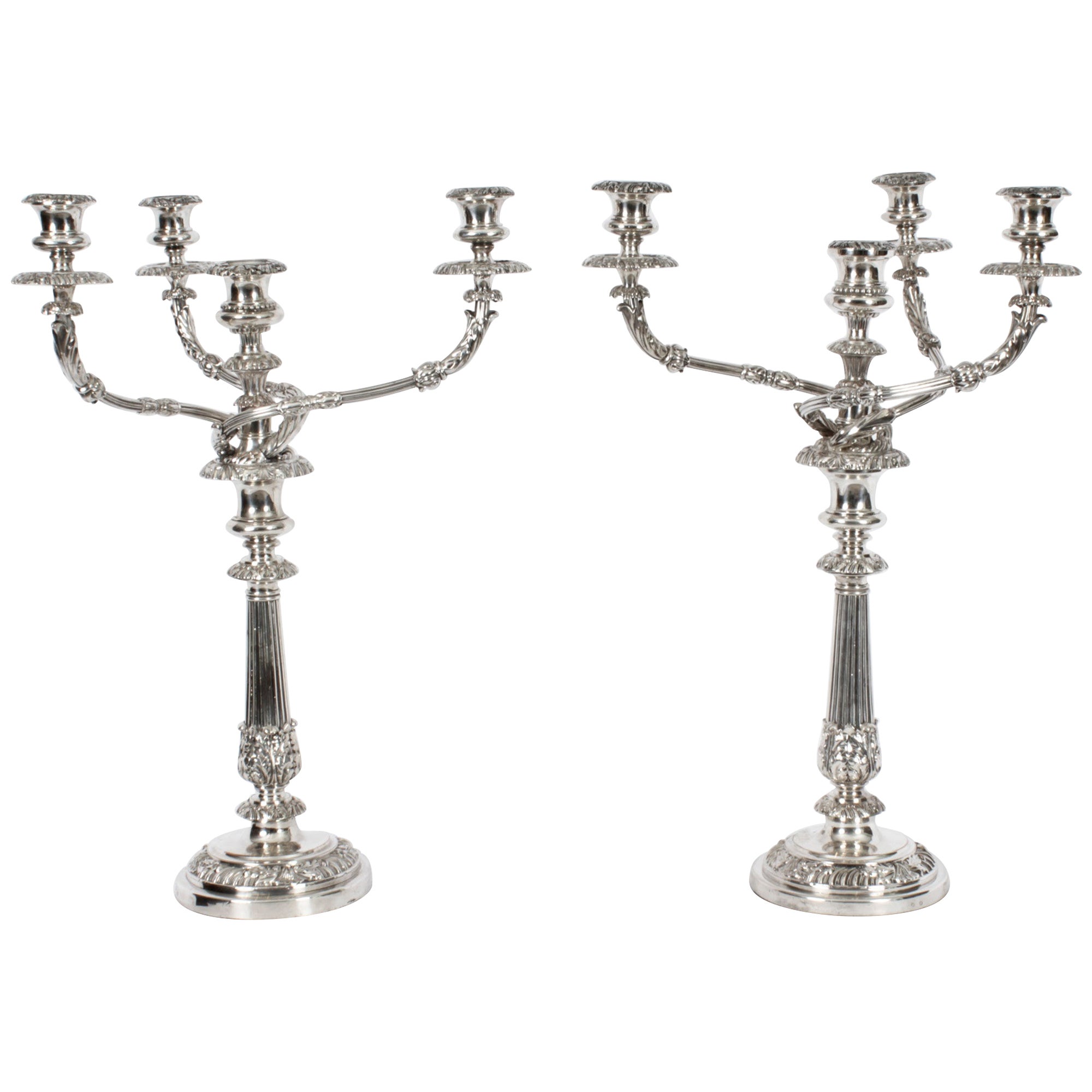 Antique Pair George III Four Light Candelabra Matthew Boulton 18th C