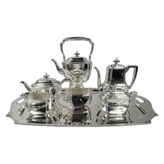 Tiffany & Co. Hampton Art Deco Sterling Silver Coffee & Tea Set on Tray