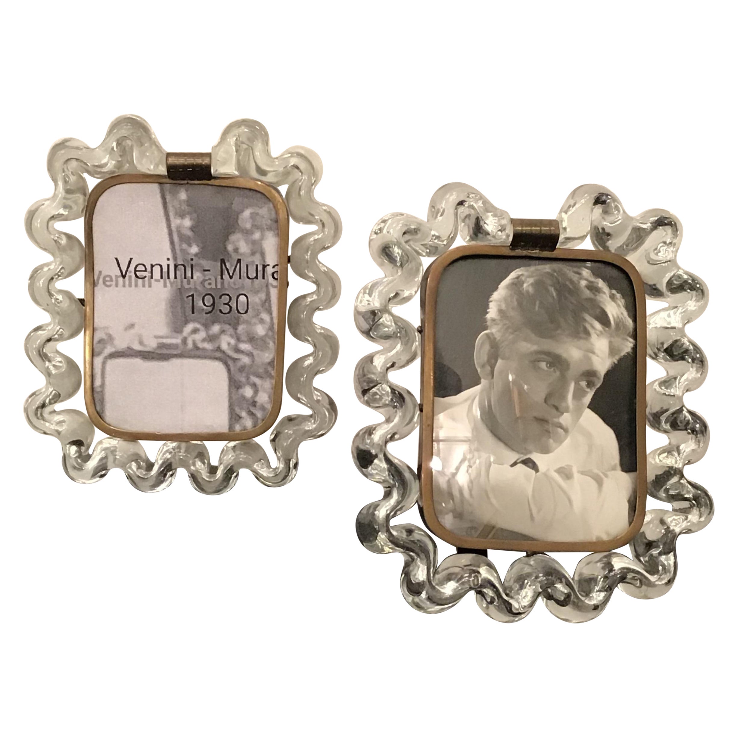 Venini Frame Brass Murano Glass, 1940, Italy