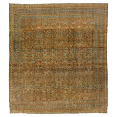 Rust Antique Bidjar Handmade Allover Floral Pattern Wool Rug