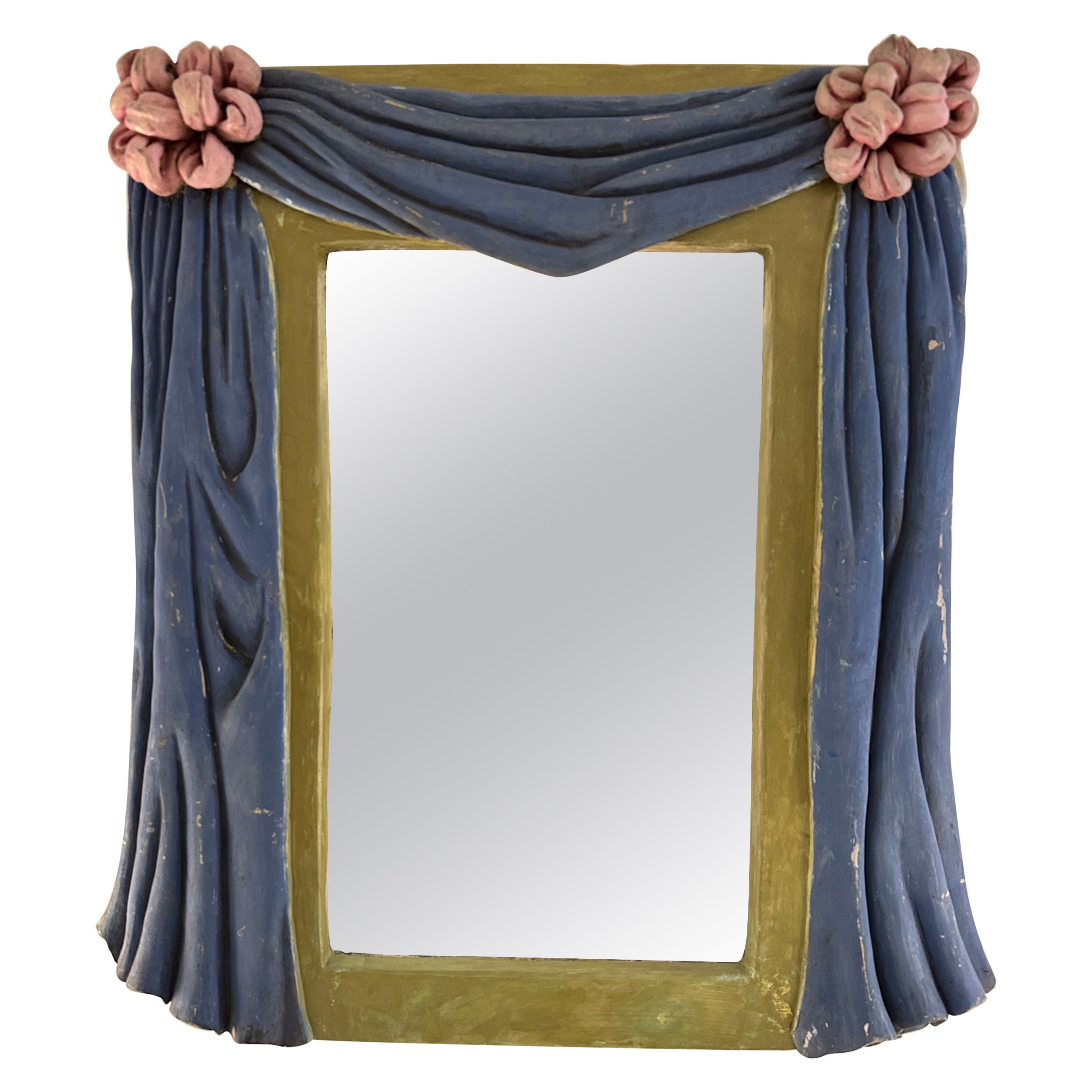 1930's Swedish Plaster Framed Mirror For Sale