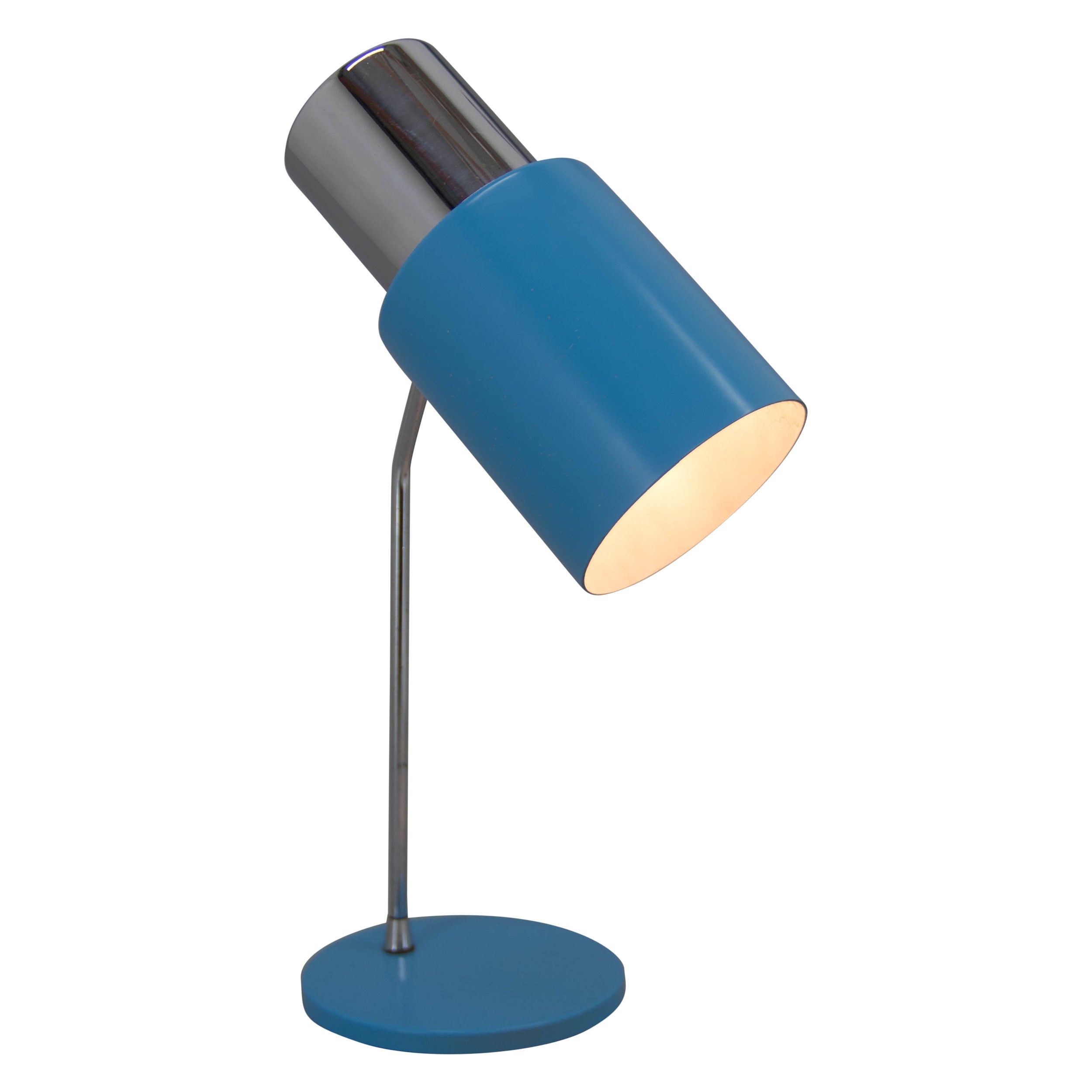 Lampe de bureau bleue mi-siècle par Napako, années 1970