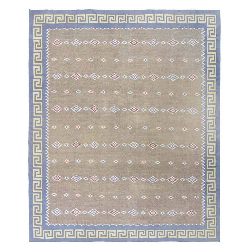 Vintage Indian Dhurrie Rug For Sale at 1stDibs