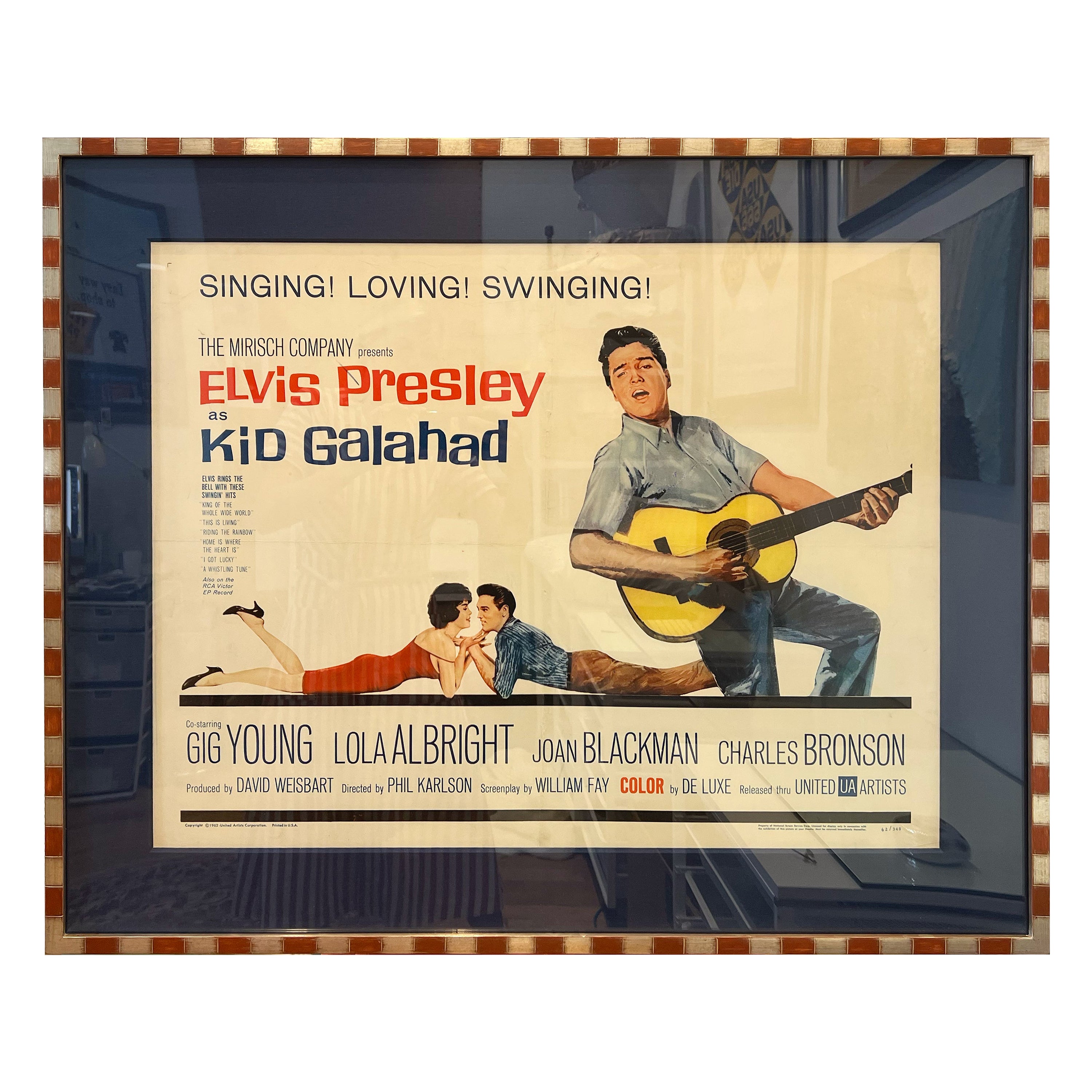 Framed, Original Vintage "Elvis Presley, Kid Galahad" Poster For Sale