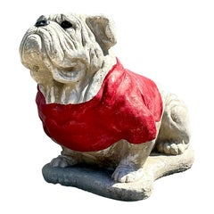 Vintage Boho Cement Georgia Bulldog Statue