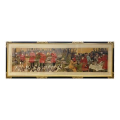 Framed, Original Vintage "Feast and Trumpets Hunt Panel" Poster by Albert Guilla