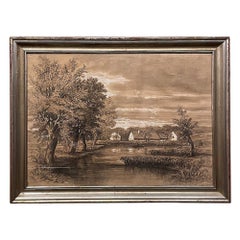 19th Century Framed Pastel by Francois Stroobant
