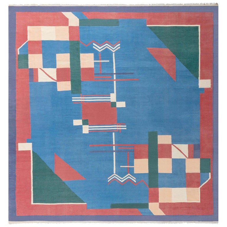 Doris Leslie Blau Collection Vintage Indian Dhurrie Rug For Sale at 1stDibs
