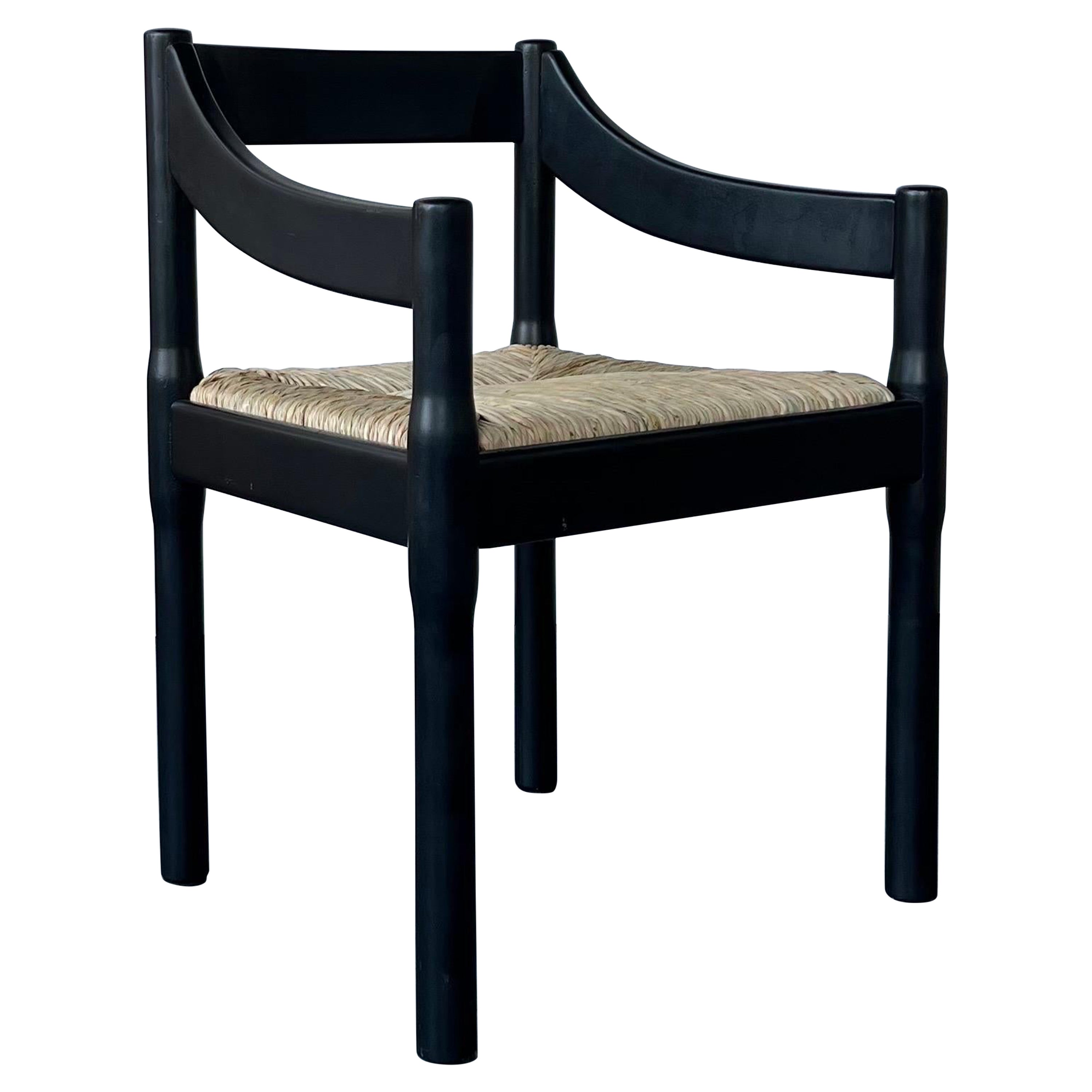Black Carimate Carver Chair by Vico Magistretti For Sale