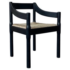 Retro Black Carimate Carver Chair by Vico Magistretti