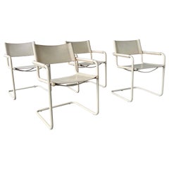 Set of 4 Cantilevered MG5 Dining Chairs Designed by Breuer Made by Matteo Grassi