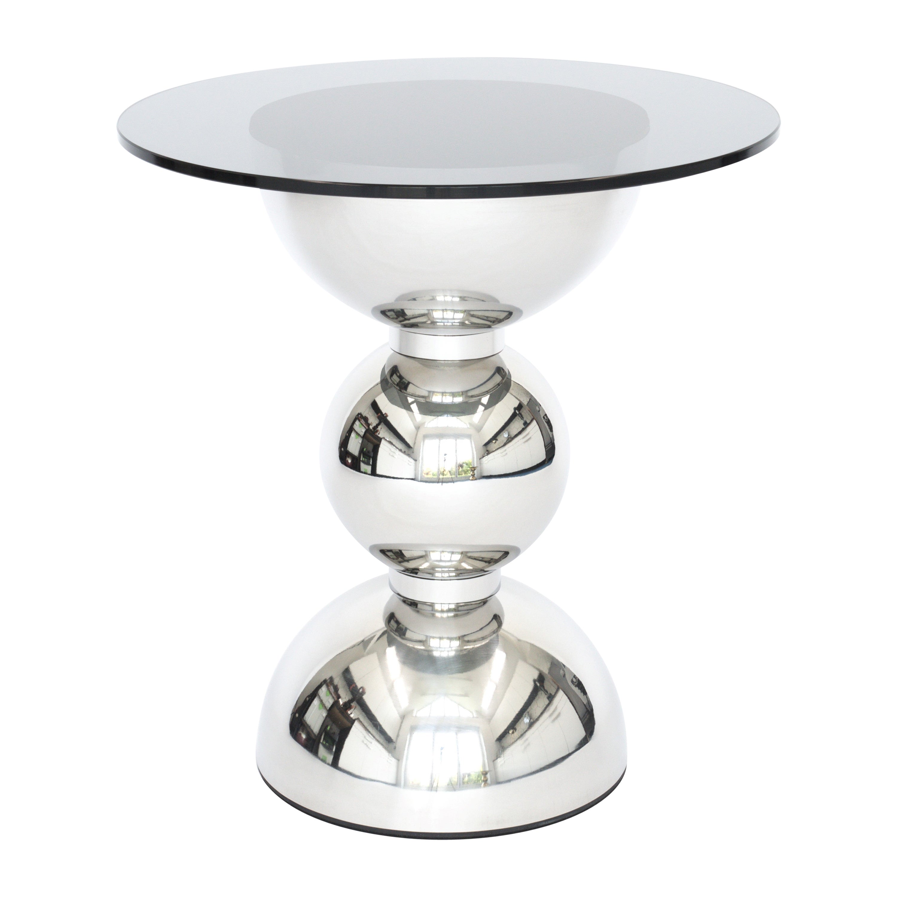 Contemporary Artemis Table in Polished Stainless Steel For Sale