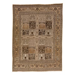 Brown Antique Persian Tabriz Handmade Wool Rug with Allover Design (Tapis de laine Perse Tabriz fait à la main)
