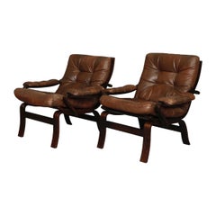 Pair of Mid Century ‘Westnofa’ Style Lounge Chairs