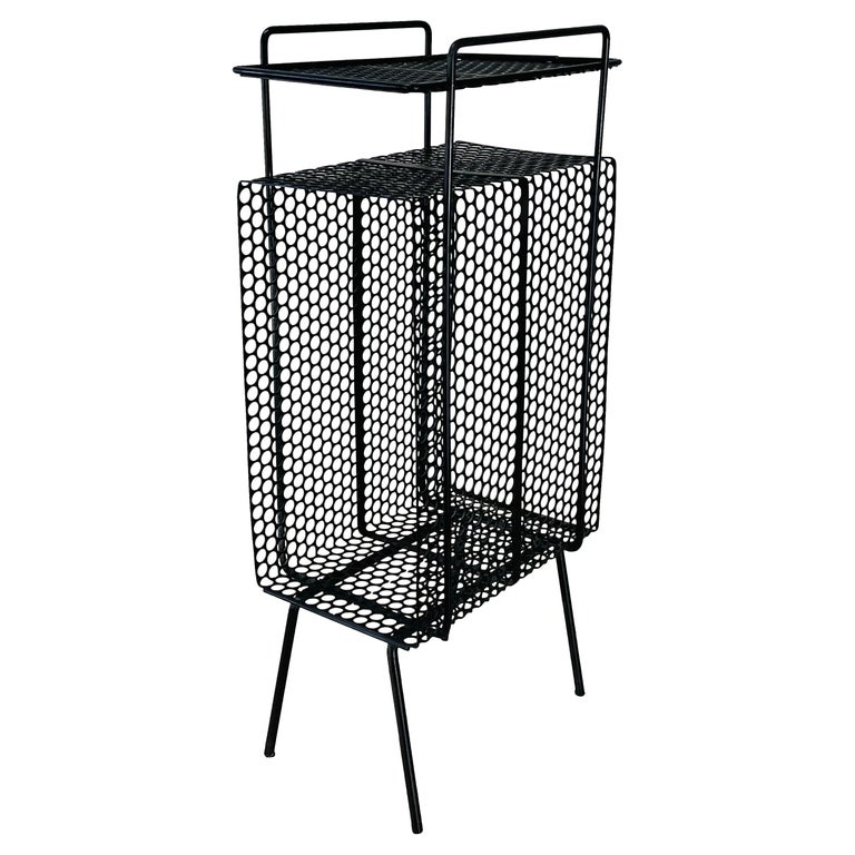 Small Black Metal Mesh Side Table For Sale at 1stDibs