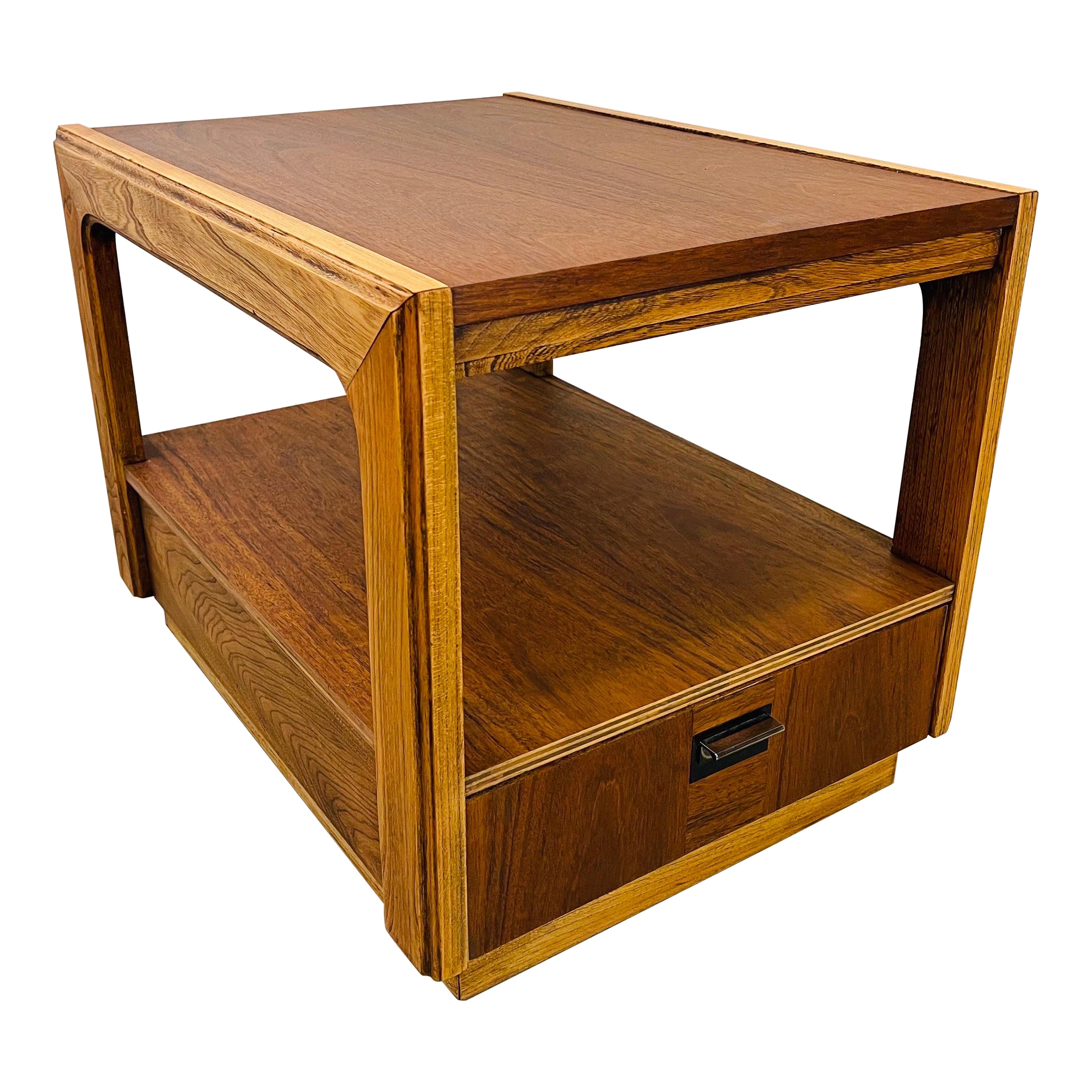 1960s Walnut Rectangular Side Table