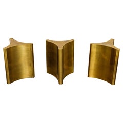 Mastercraft Brass 'Trilobi' Triangular Dining Table or Desk Bases, circa 1970