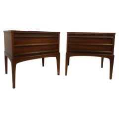 Pair Of Mid-Century Sculpted End Tables By Lane