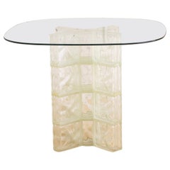 Postmodern Glass Brick Dining Table