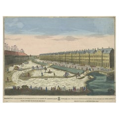 Antique Optical Print of the Imperial Colleges and Warehouses in St. Petersburg, Russia