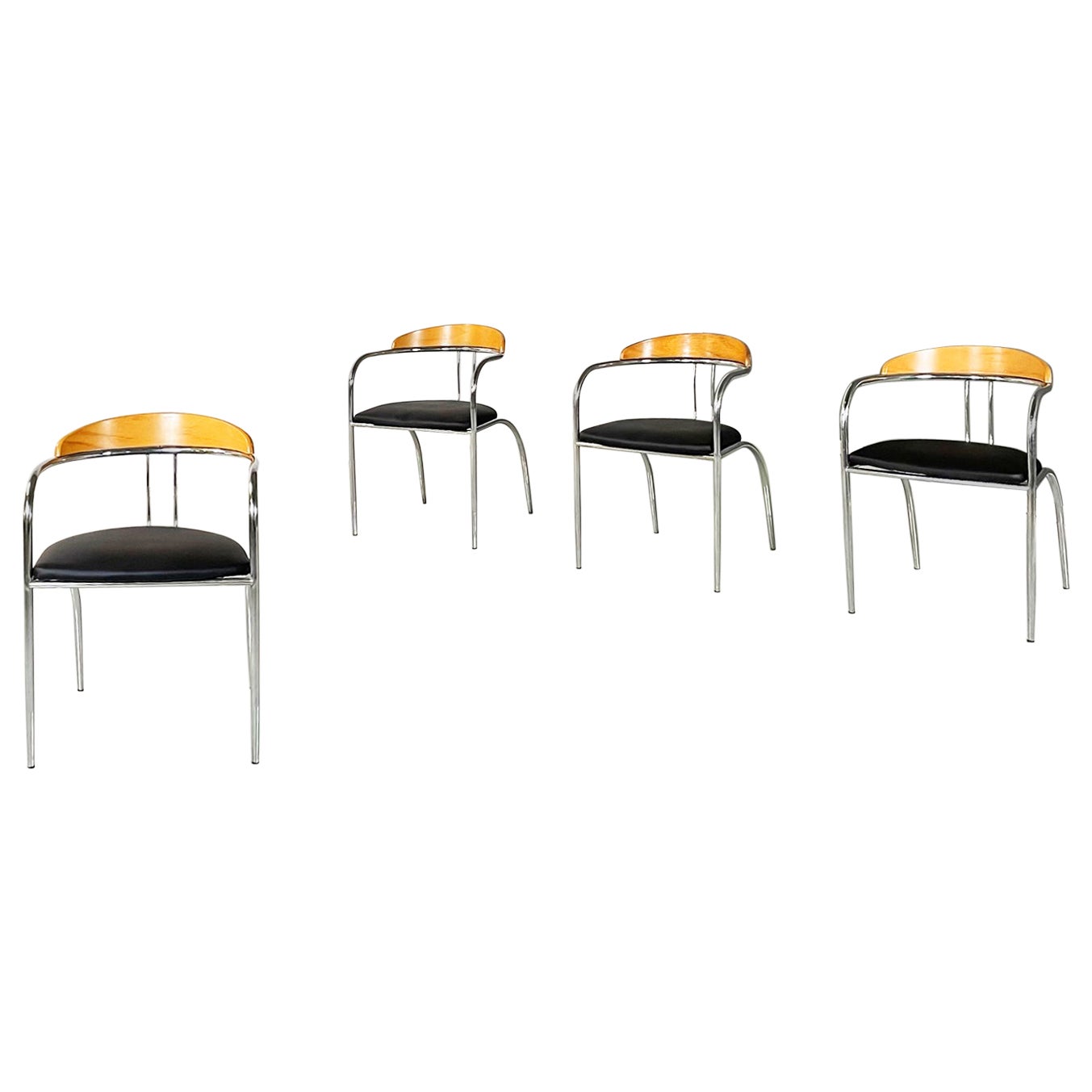 Italian modern Chairs in transparent thick plexiglass and black sky