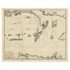 Old Antique Map of the Banda Islands (Southeast), Indonesia & Northern Australia