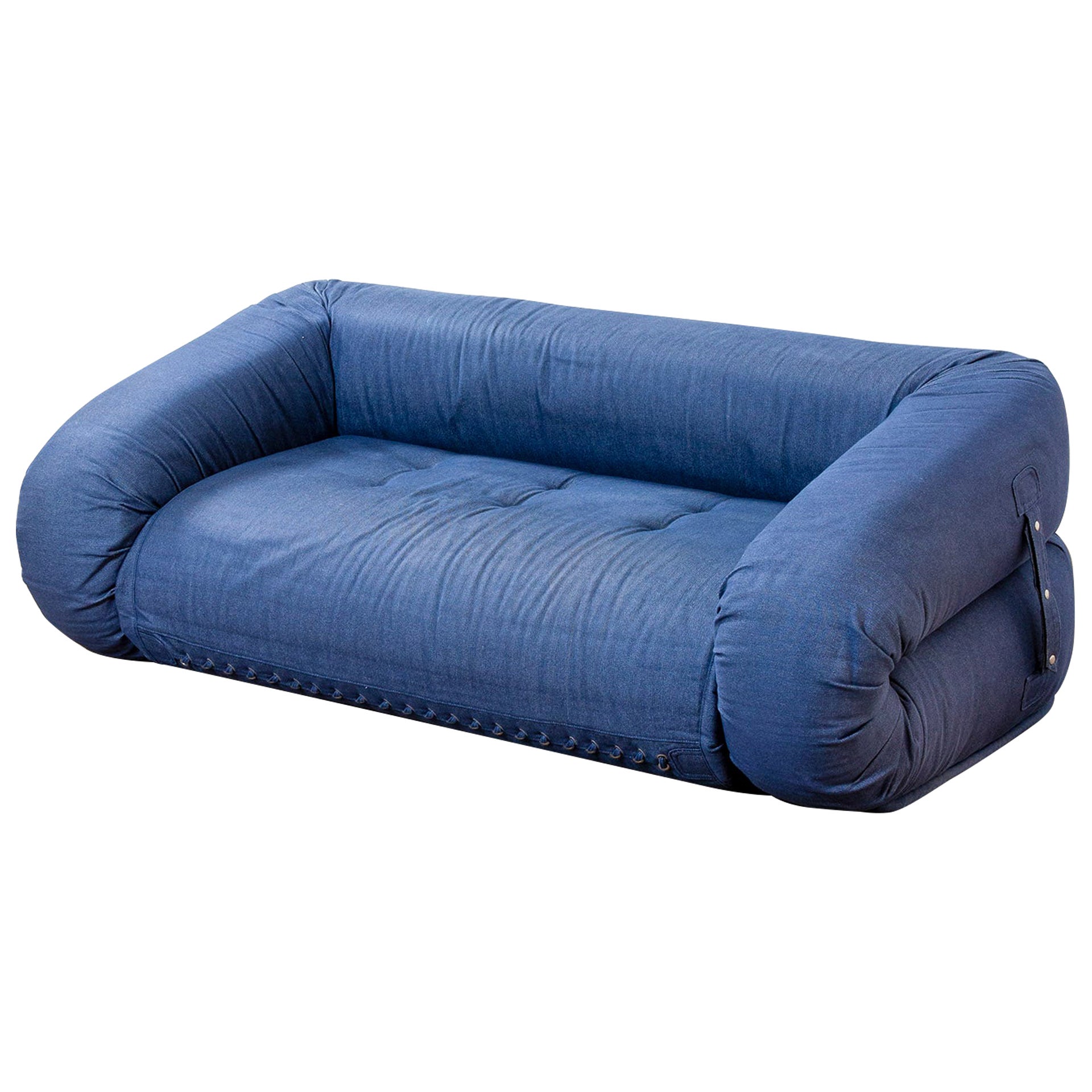 Sofa Anfibio des 20. Jahrhunderts von Alessandro Becchi für Giovannetti, gepolstert mit Denim im Angebot