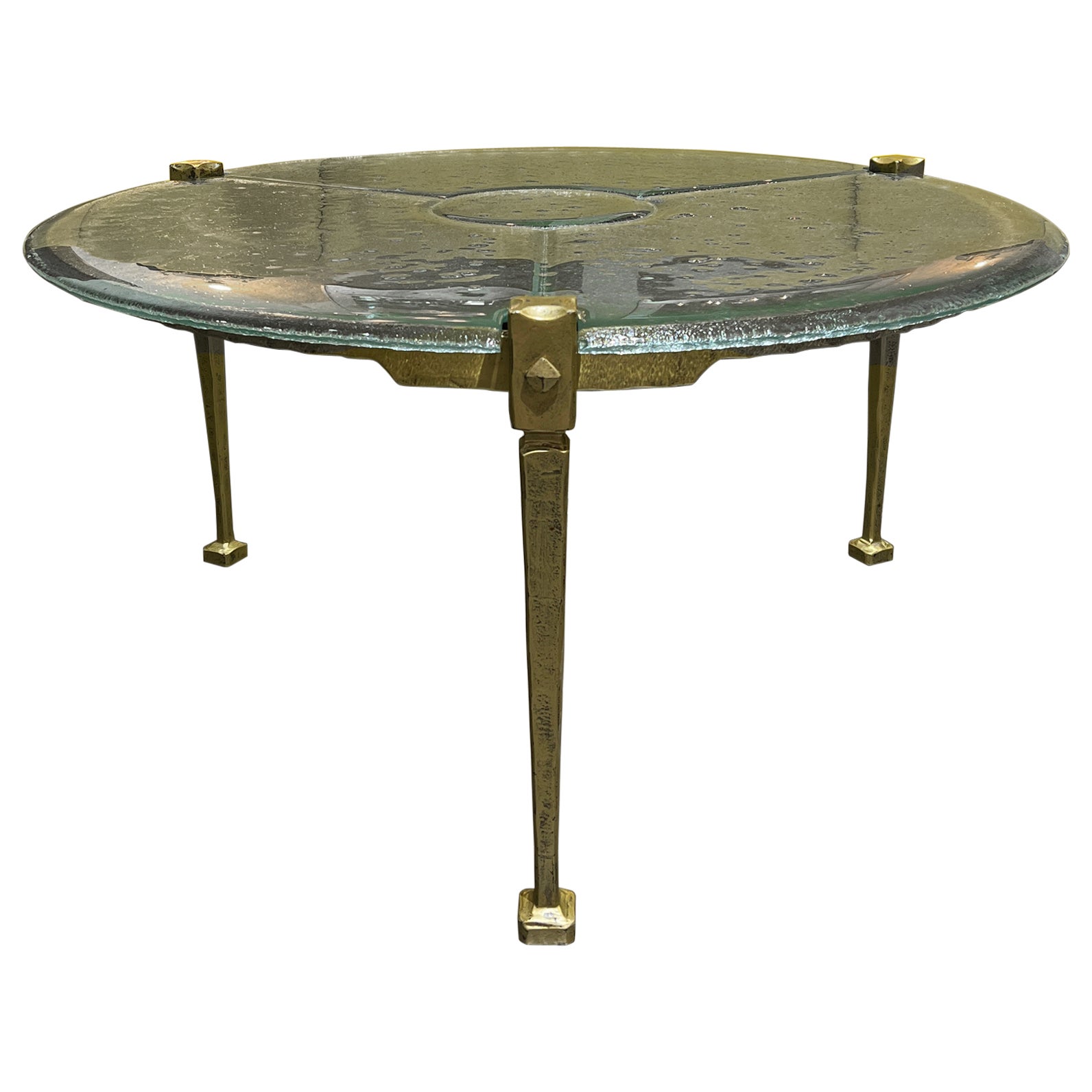 Bronze and Molded Glass Coffee Table, Germany, circa 1980 Lothar Klute