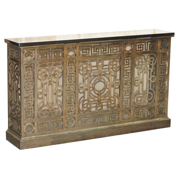 Fine Antique circa 1880 Solid Gilt Bronze and Marble Radiator Cover ...
