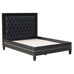 Atemberaubendes Chesterfield-Bett aus schwarzem Leder mit Steet von Ralph Lauren Brook