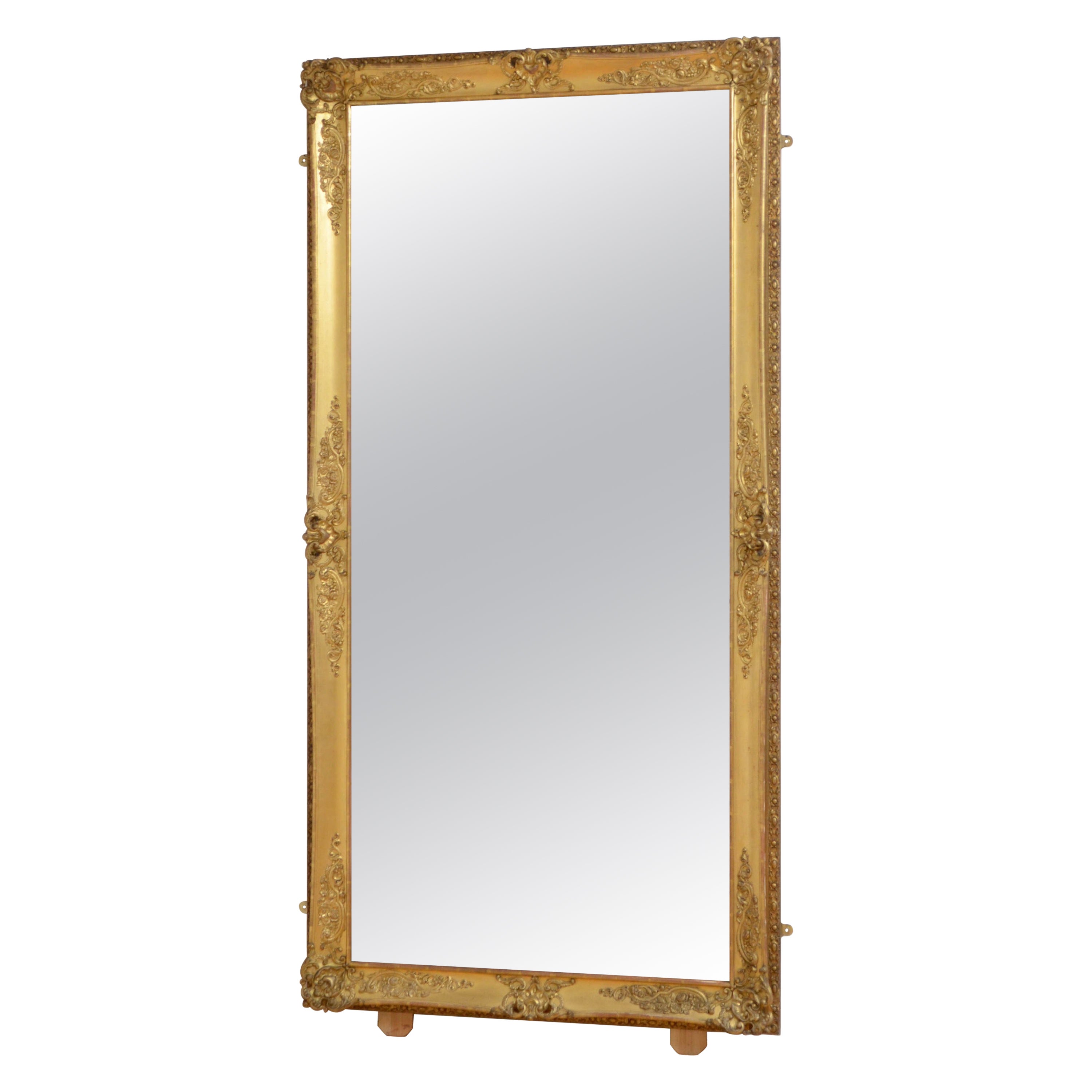 Superb 19th Century Leaner or Wall Mirror For Sale