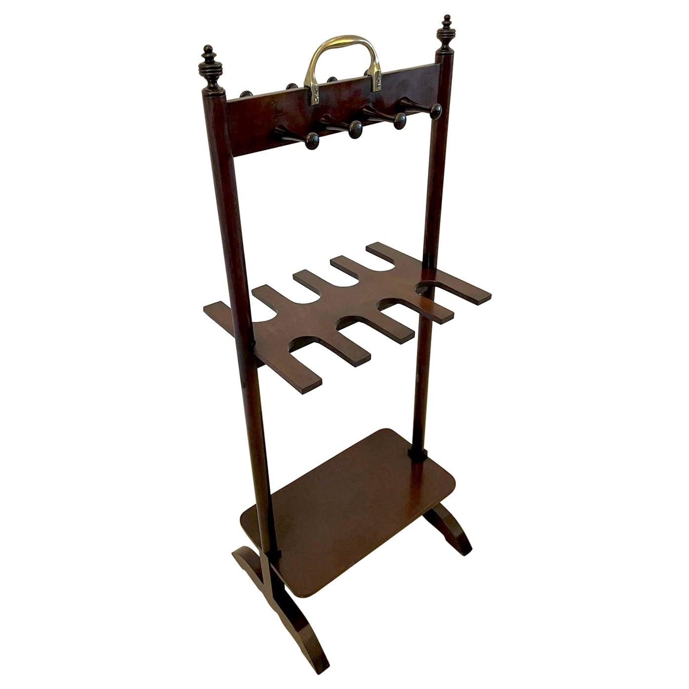 Antique George III Quality Mahogany Boot Rack For Sale