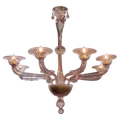 8-Licht-Kronleuchter aus Muranoglas mit Amethyst