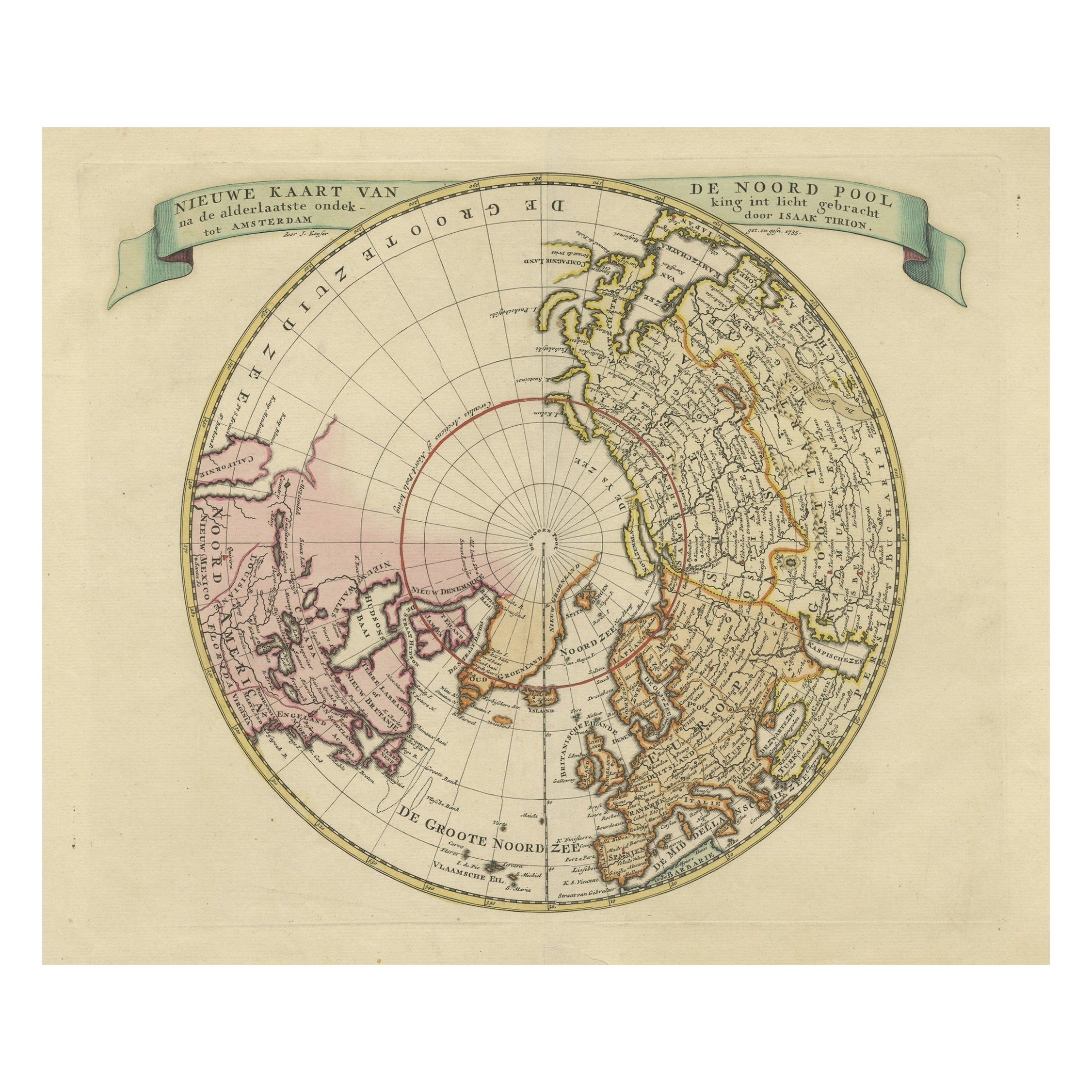 Beautiful Antique Map of the Northern Hemisphere with California as an Island For Sale