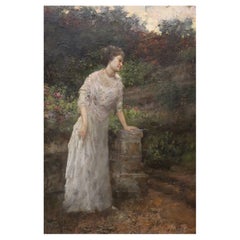 Early 20th Century Impressionist Oil Painting on Cardboard, Luca Postiglione
