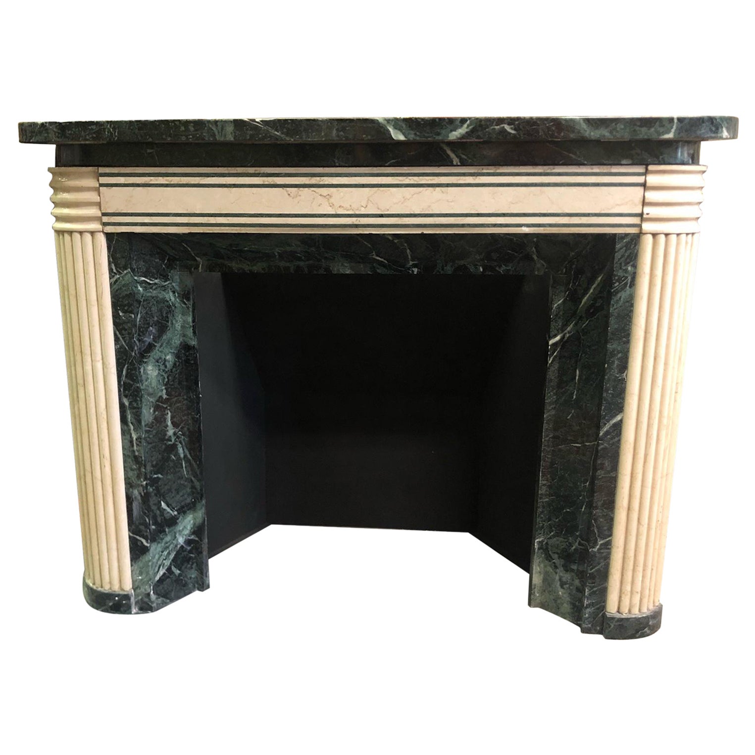 Spectacular Streamline Art Deco Fireplace Mantel For Sale at 1stDibs