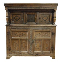 Antique Buffet sideboard credenzas in carved and bent larch, rustic, Italy's mountains