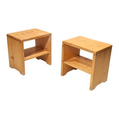 Set of 2 stools / side tables for the "les Arcs" flats by Charlotte Perriand