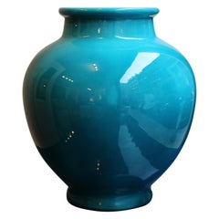 Vintage Blue Ceramic Vase, Sèvres France