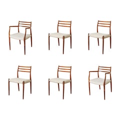Set Rosewood Niels Moller Model 62 / 78 Dining Chairs