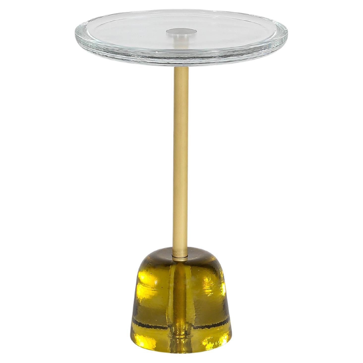 Pina High Transparent Brass Side Table by Pulpo