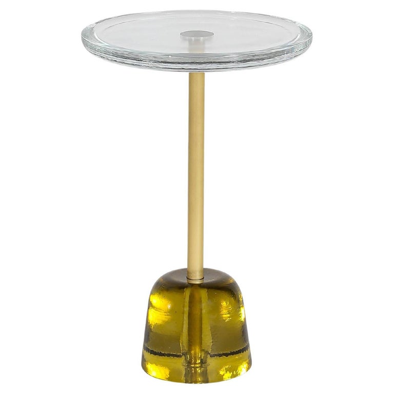 Pina High Transparent Brass Side Table by Pulpo For Sale at 1stDibs