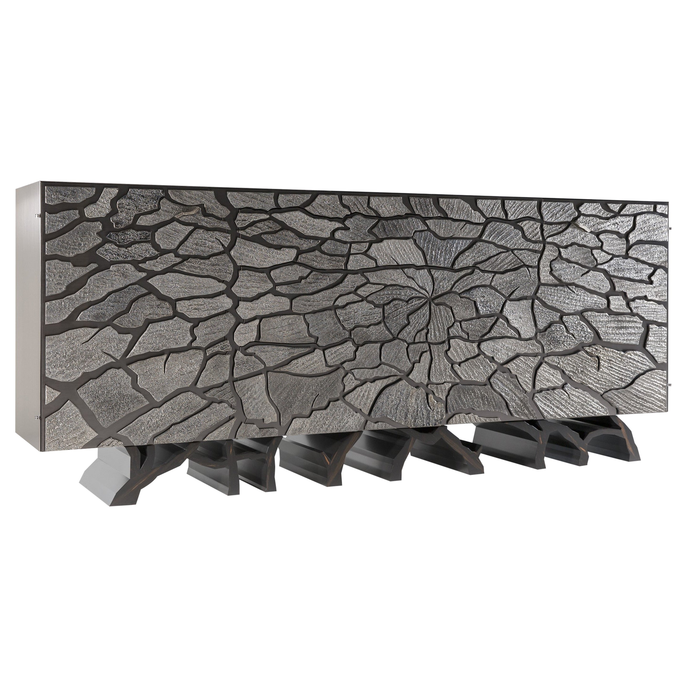 Jean-Luc Le Mounier, Hamada, Contemporary Cabinet in Stainless Steel For Sale