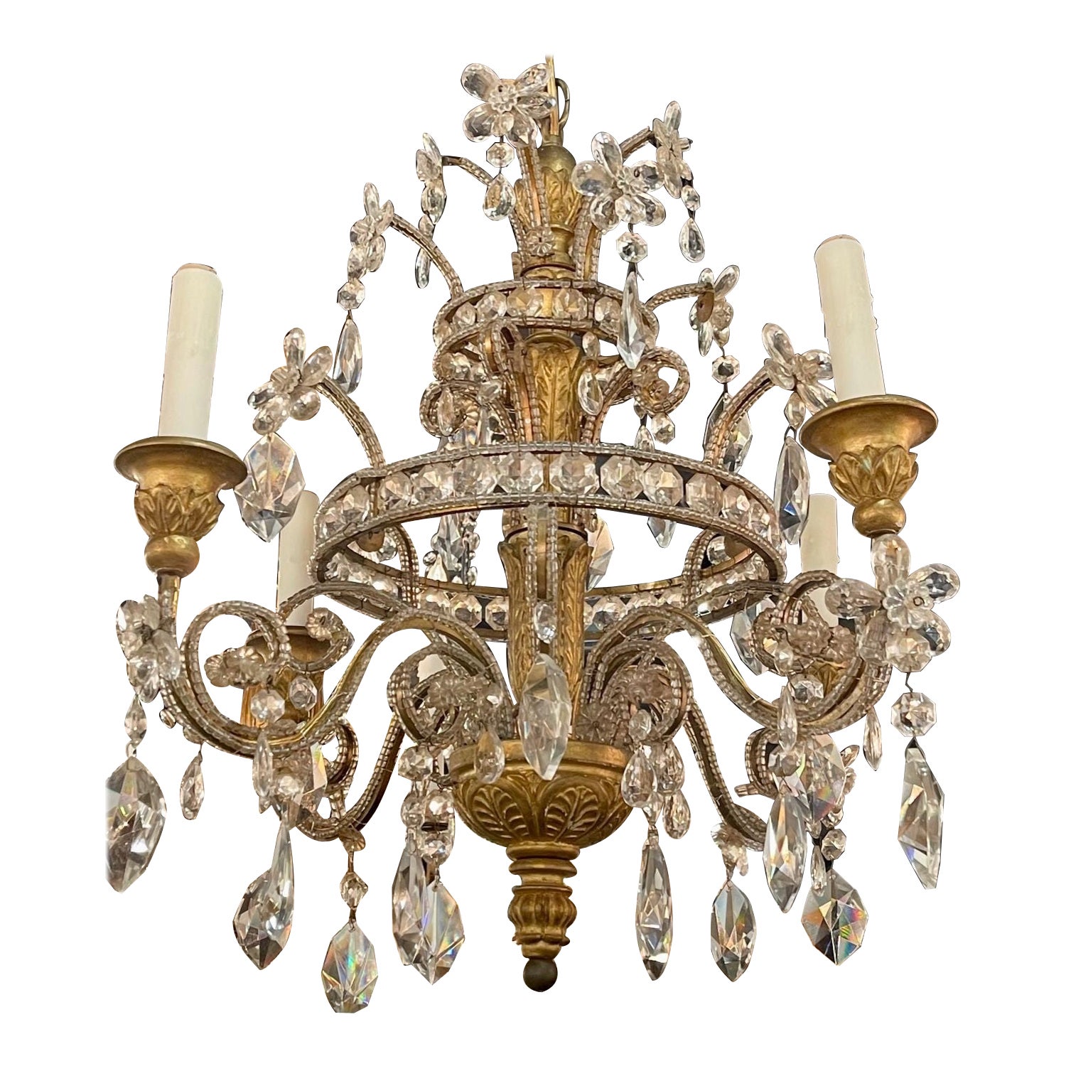 Lustre italien à 4 lumières du début du XXe siècle