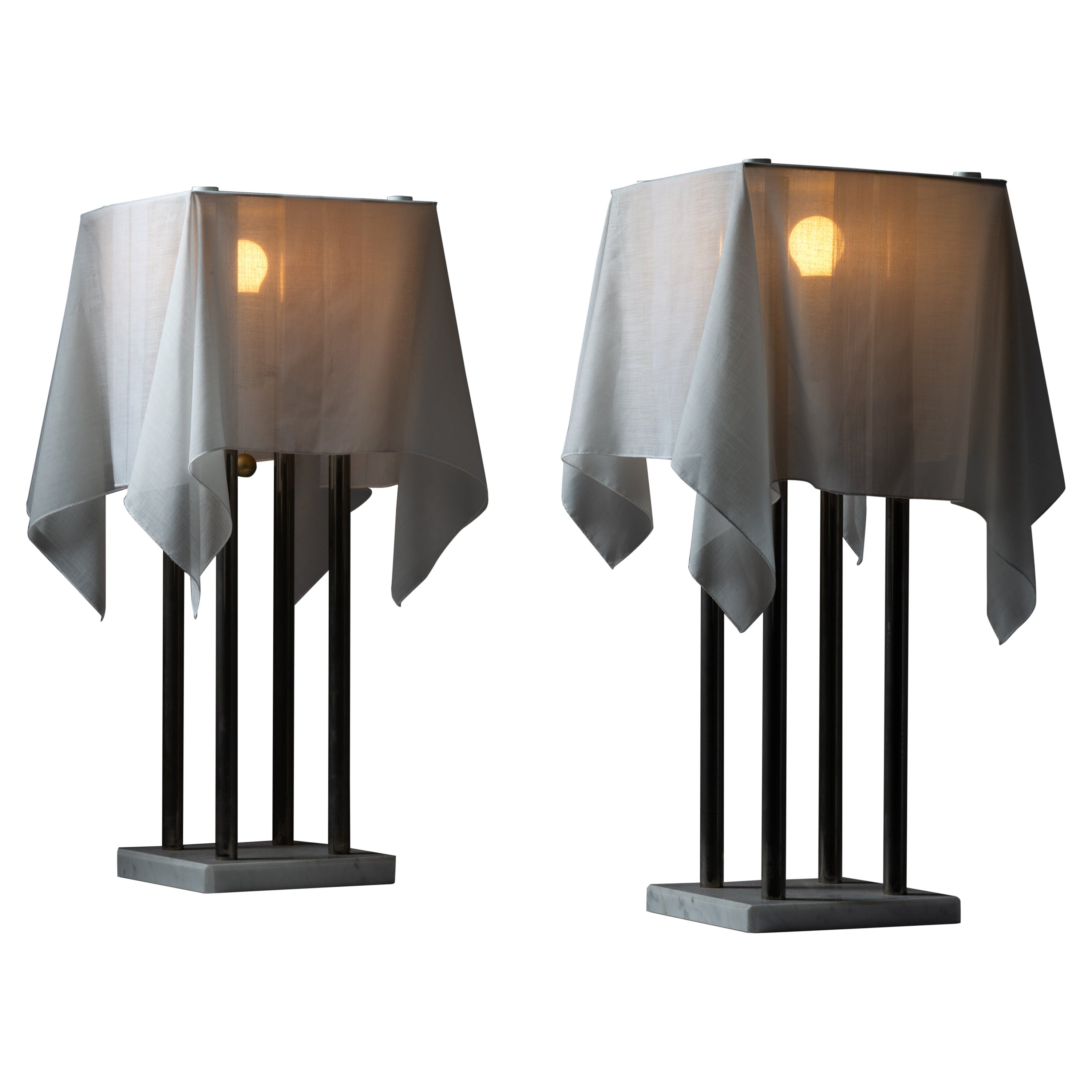Paar „Nefer“-Tischlampen von Kazuhide Takahama für Sirrah im Angebot
