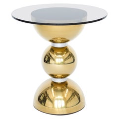 Contemporary Apollo Table in Polished Stainless Steel