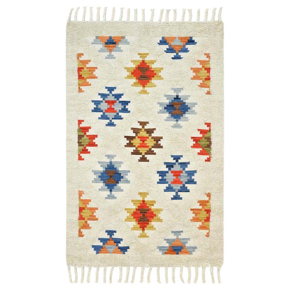 Vintage Dhurrie Rug with Bohemian Southwestern Desert Style For Sale at ...